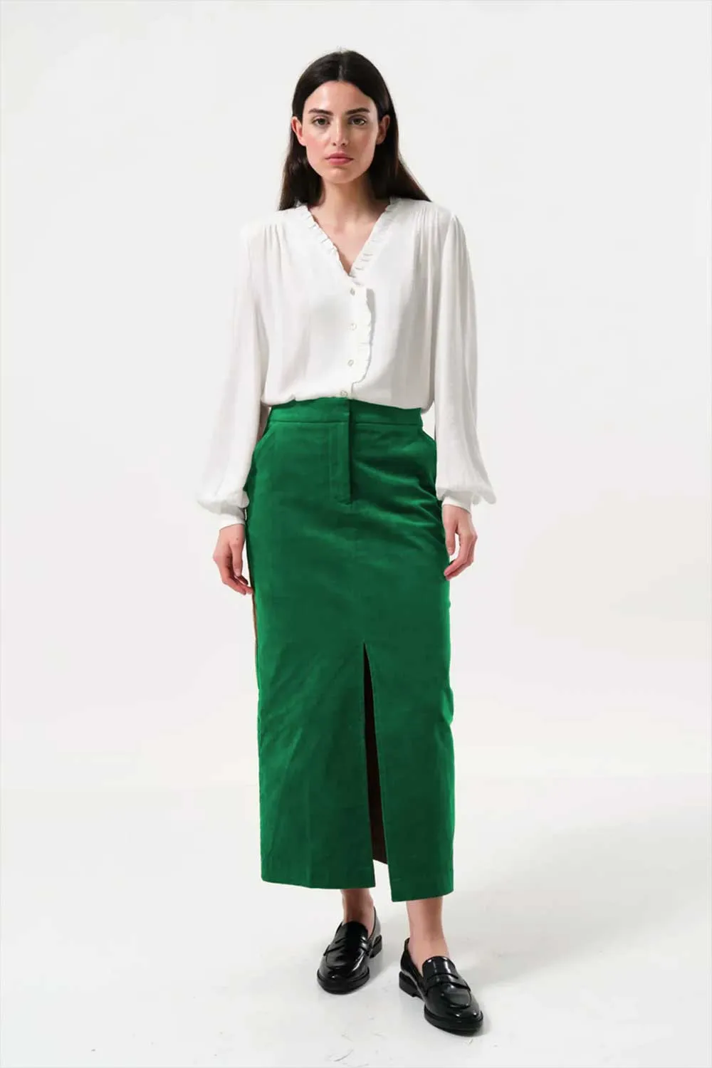 Balthazar Babycord Midi Pencil Skirt