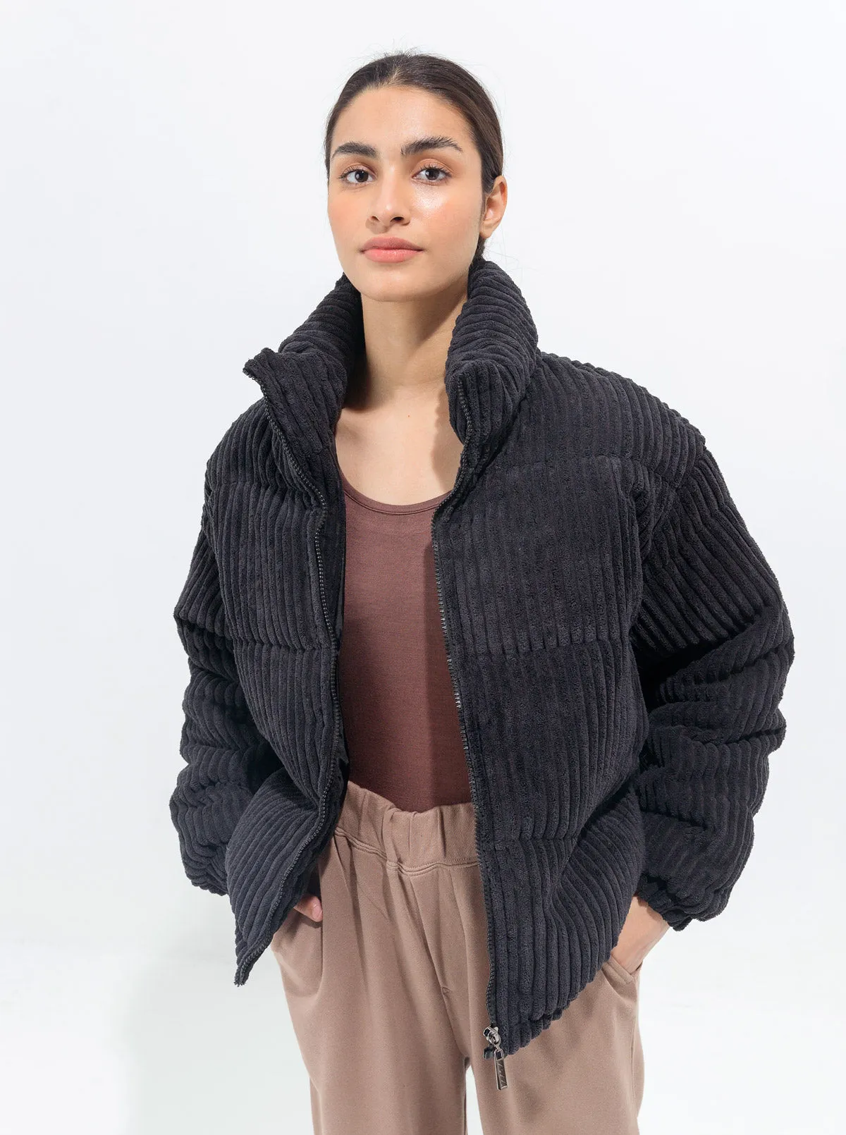 BLACK VELOUR CORDUROY JACKET