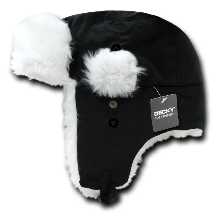 Decky Aviator Bomber Soft Faux Fur Ear Flap Hat Cap Winter Ski Trooper Trapper