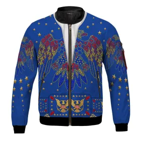 Gearhomie Elvis Eagle Blue Bomber Jacket