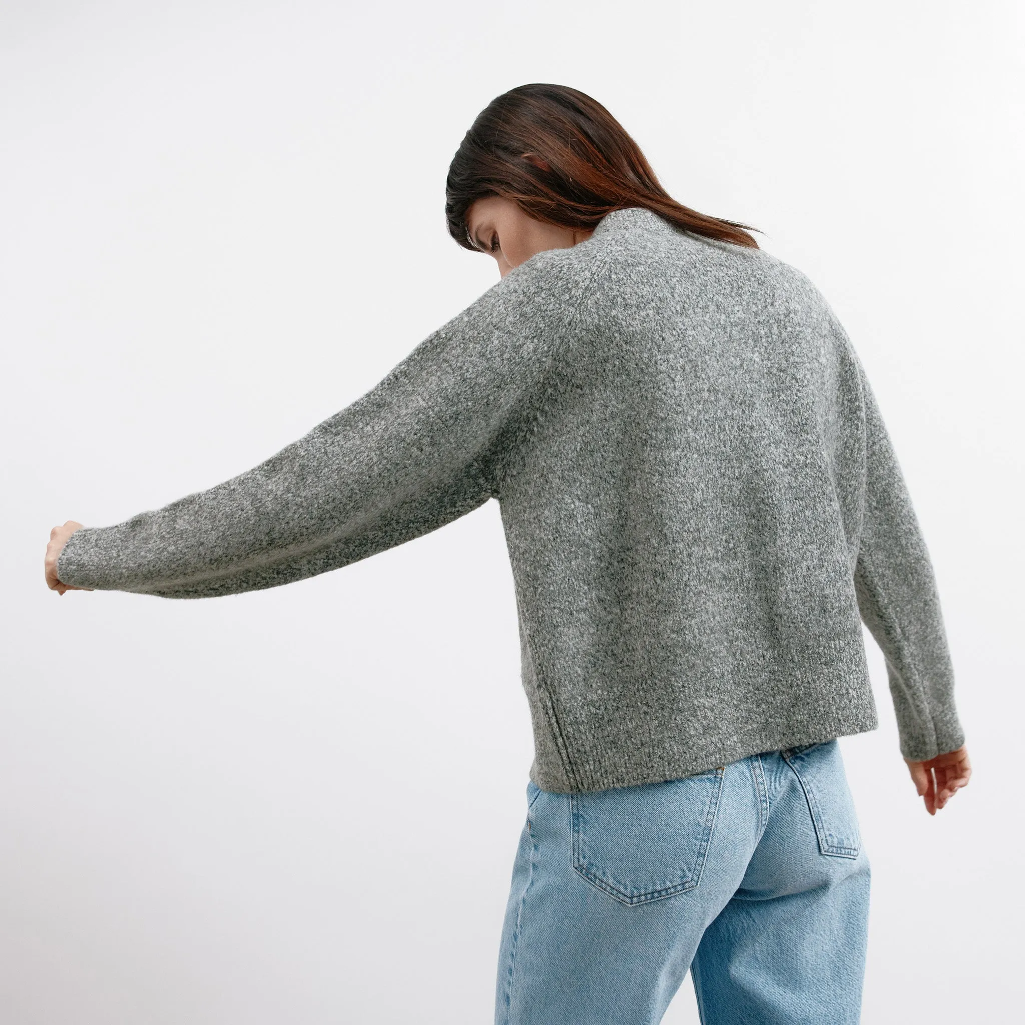 Grey Knitted Bomber