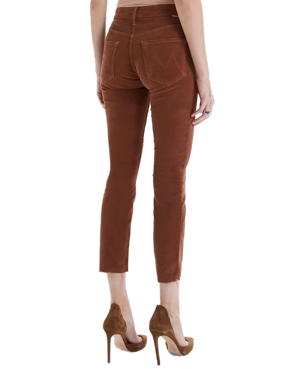 Mid Rise Dazzler Ankle Fray Jean in Monks Robe Corduroy