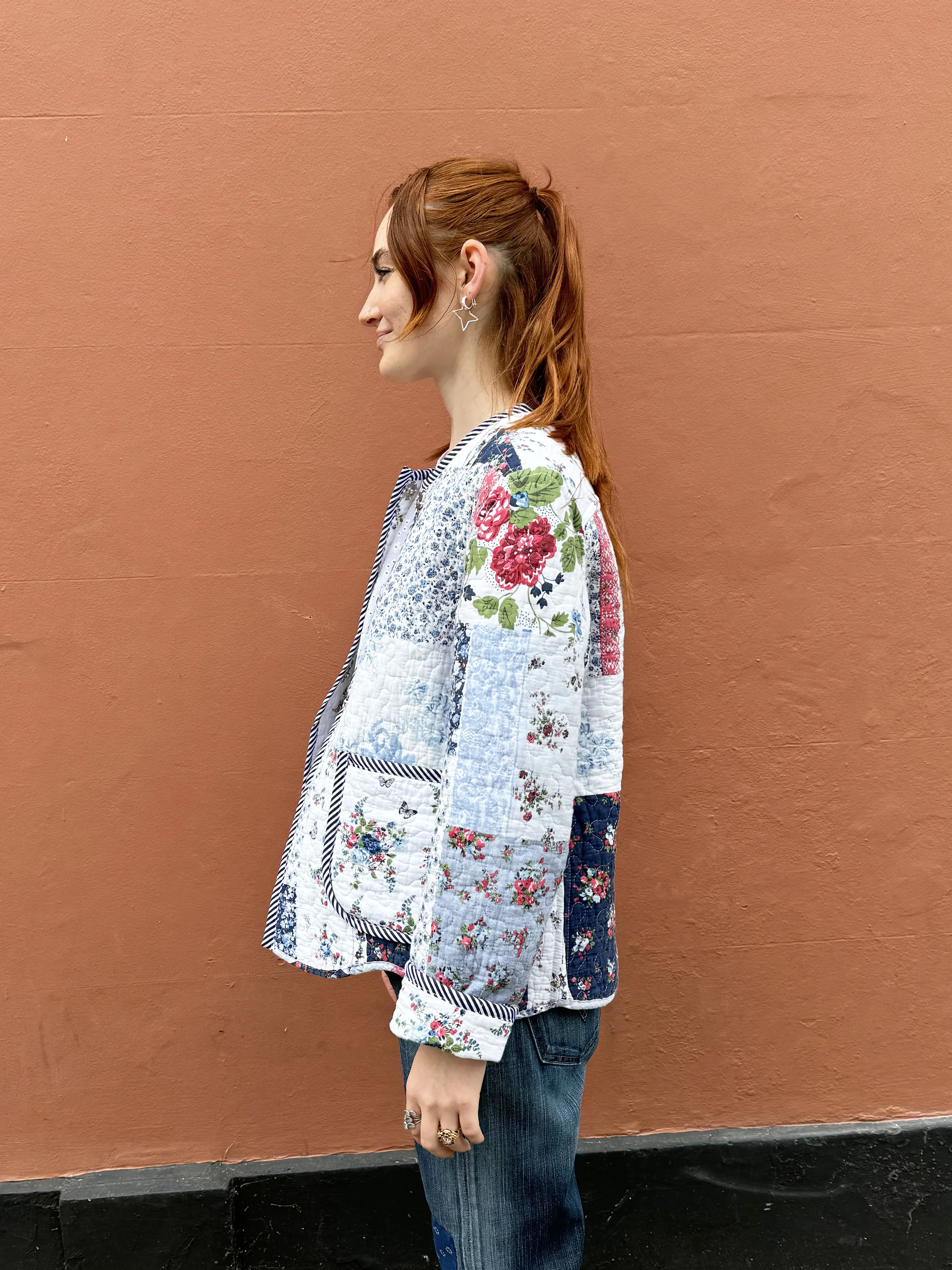 The Chloe Jacket - Navy Patchwork