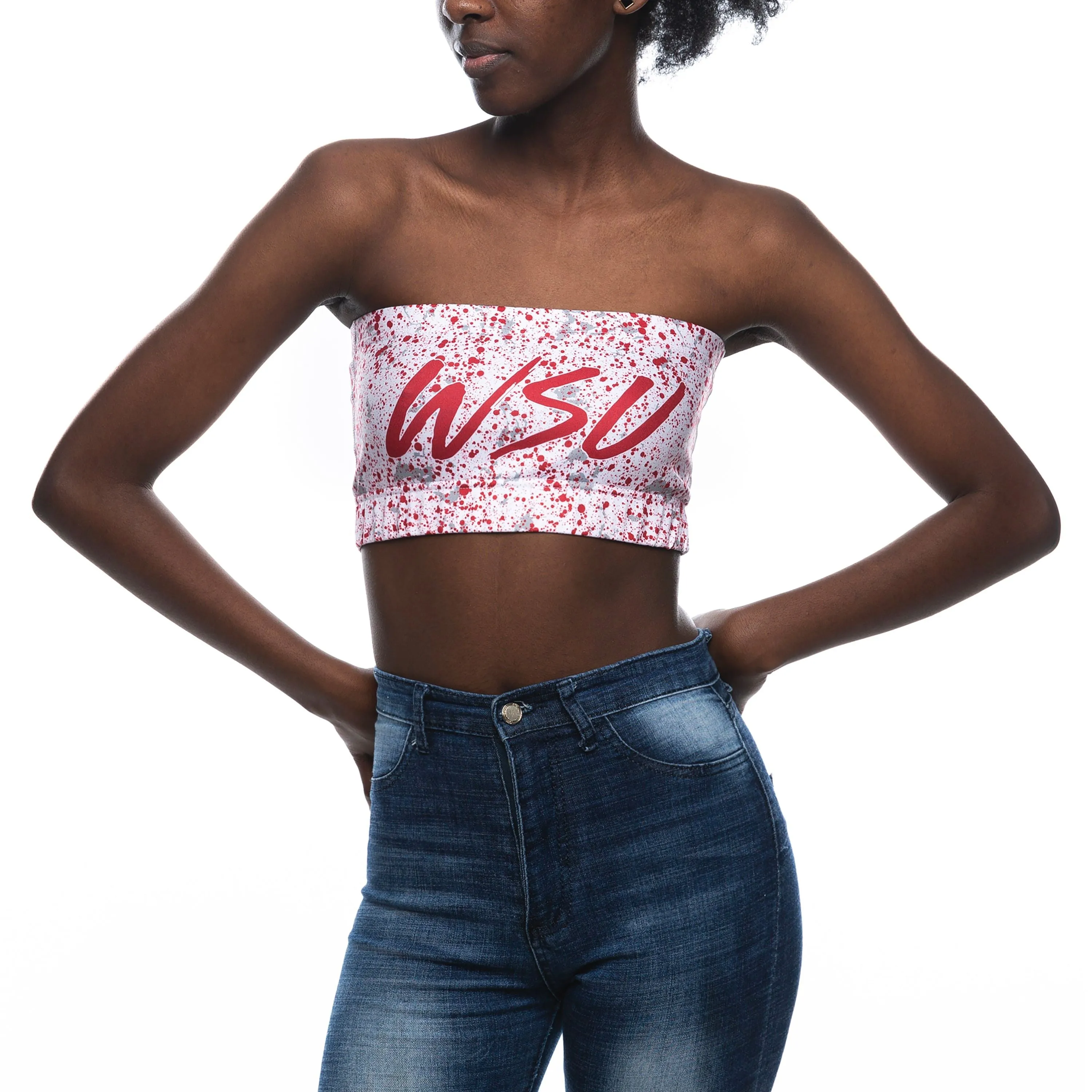 WSU Cougars Splatter Design Tube Top